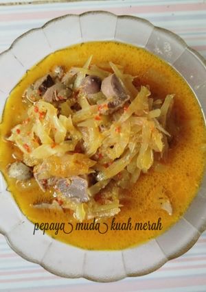Foto resep Pepaya muda kuah merah