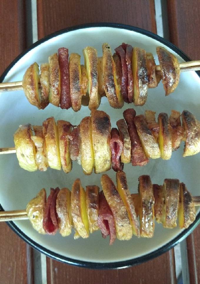 Картофель с салом на шпажках🥔
