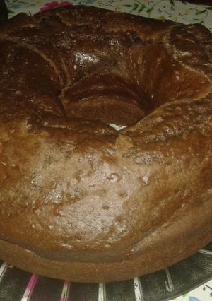 Una foto de Budín de chocolate y manzana