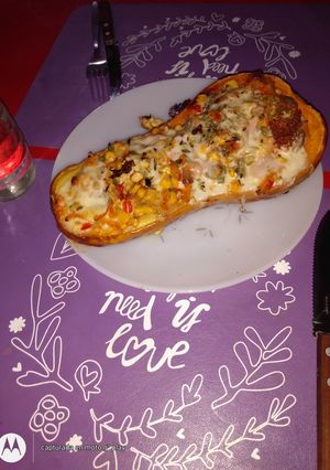 Una foto de Calabacín relleno!! Muy rico y saludable!! :)