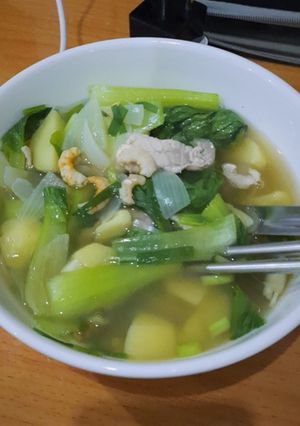 Hình của món Canh cải thìa, khoai tây, thịt heo.