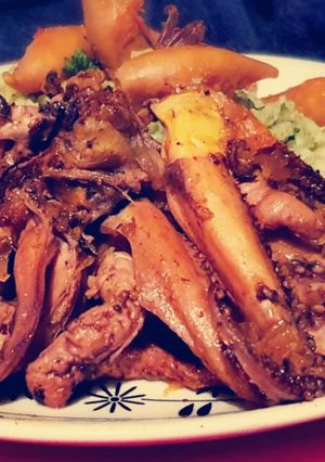 Una foto de Pulpo 🐙🐙con calamar deli!! 😋🦑🦑🐙🐙👏🎊💞
