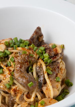 A picture of Beef Stroganoff Pasta.