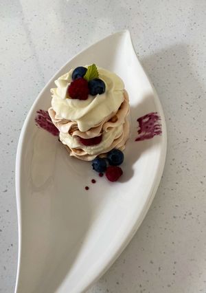 O poză a rețetei Pavlova.