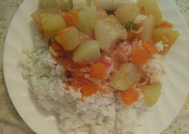 How to Make Award-winning White rice with potatoes #ricedup