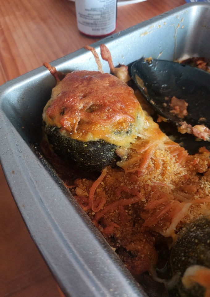 Una foto de Calabacines redondos rellenos (sin gluten)