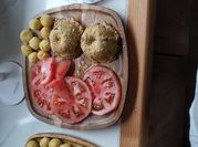 Una foto de muffin de zapallito italiano