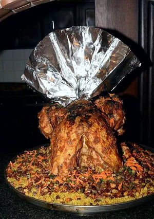 صورة لوصفة روست رومي 🍗 مع أرز بالخلطة🍚 Oriental Rise with roast 🐓turkey