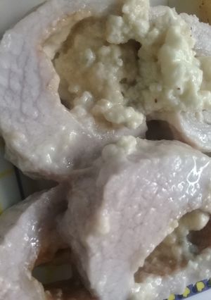 Una foto de Matambrito de cerdo relleno de roquefort