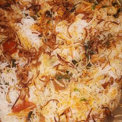 A picture of Prawns biryani.