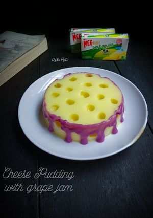 Foto resep Cheese Pudding with grape jam
