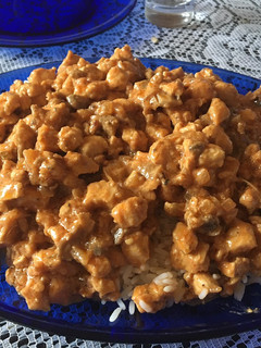 Una foto de Strogonoff de pollo sin crema de leche