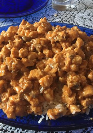 Una foto de Strogonoff de pollo sin crema de leche