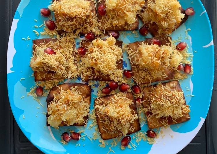 Leftover chapati papdi chat