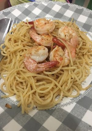 Foto resep Spaghetti aglio olio seafood