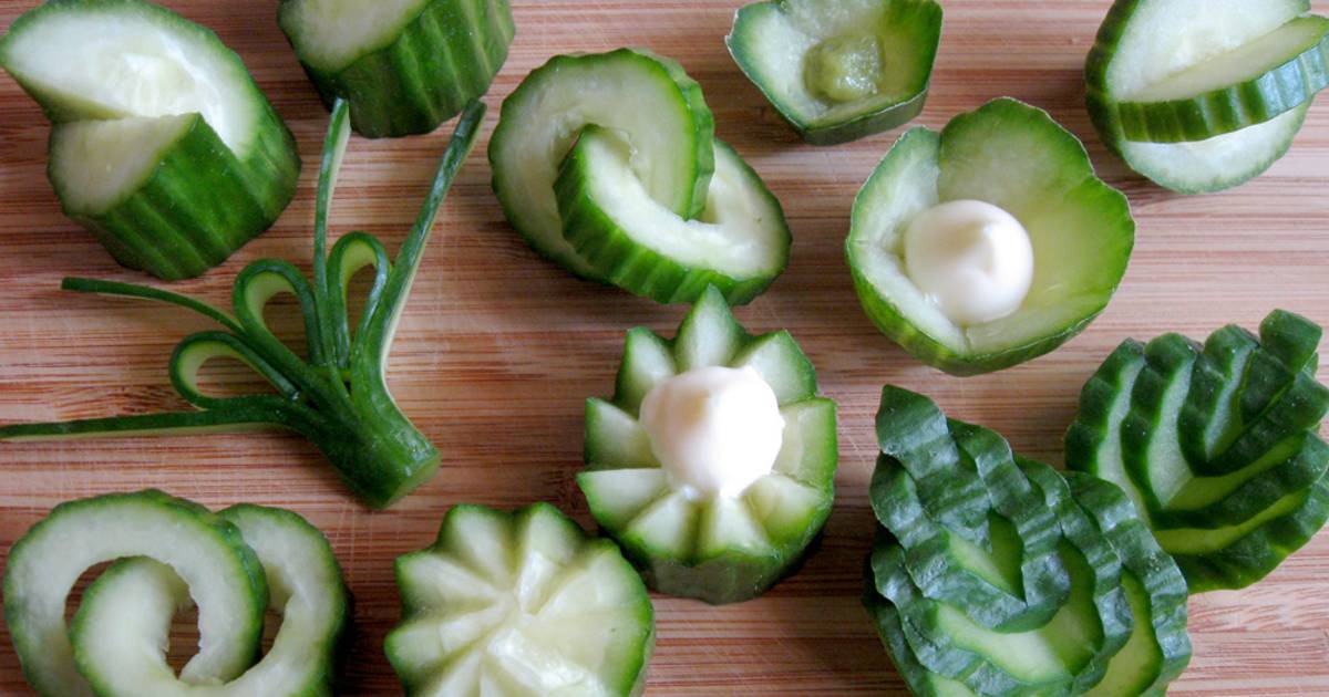 Iranian Potato Salad Wrapped in Cucumber Slices |