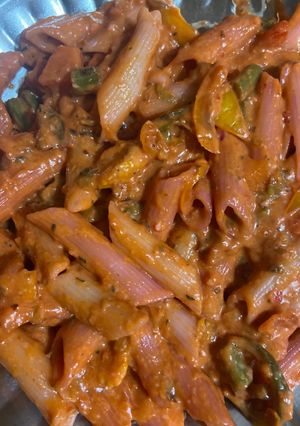 A picture of Valentines Pink Pasta.