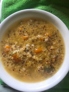 A picture of Millet, quinoa, farro & kabocha squash congee.