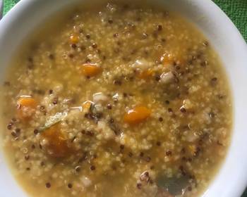 Update, Making Recipe Millet quinoa farro  kabocha squash congee Savory Delicious