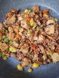 ข้าวผัดแปะก๊วยธัญพืช vegan