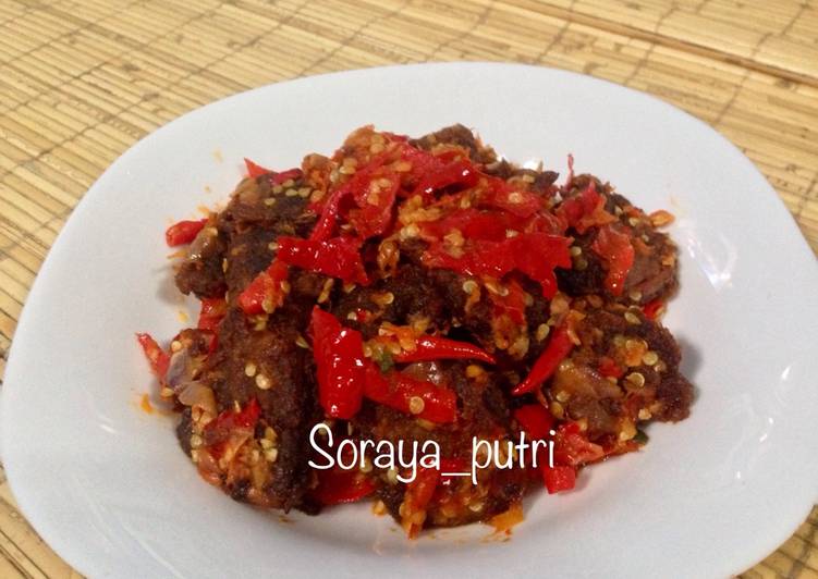 Dendeng batokok balado