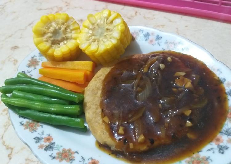 Steak tempe saus lada hitam+step by step