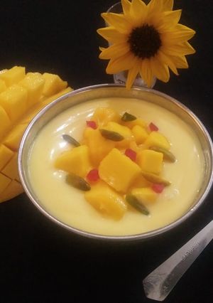A picture of Mango Shrikhand.