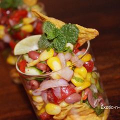 Nachos Corn and bean Salad A picture of Nachos Corn and bean Salad.