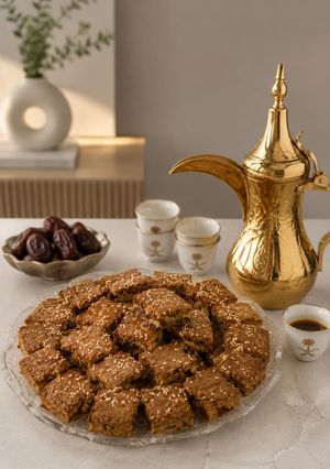 صورة لوصفة كيك الدخن بالتمر