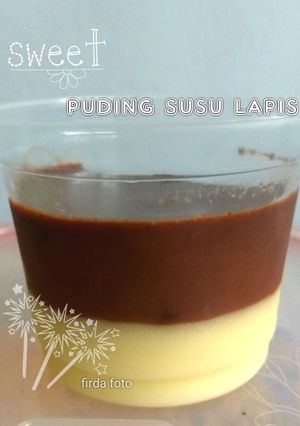 Foto resep Puding susu berlapis