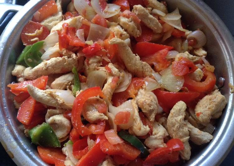 Fajitas de pollo a la Mexicana Receta de Lesliee Dobrev Cookpad