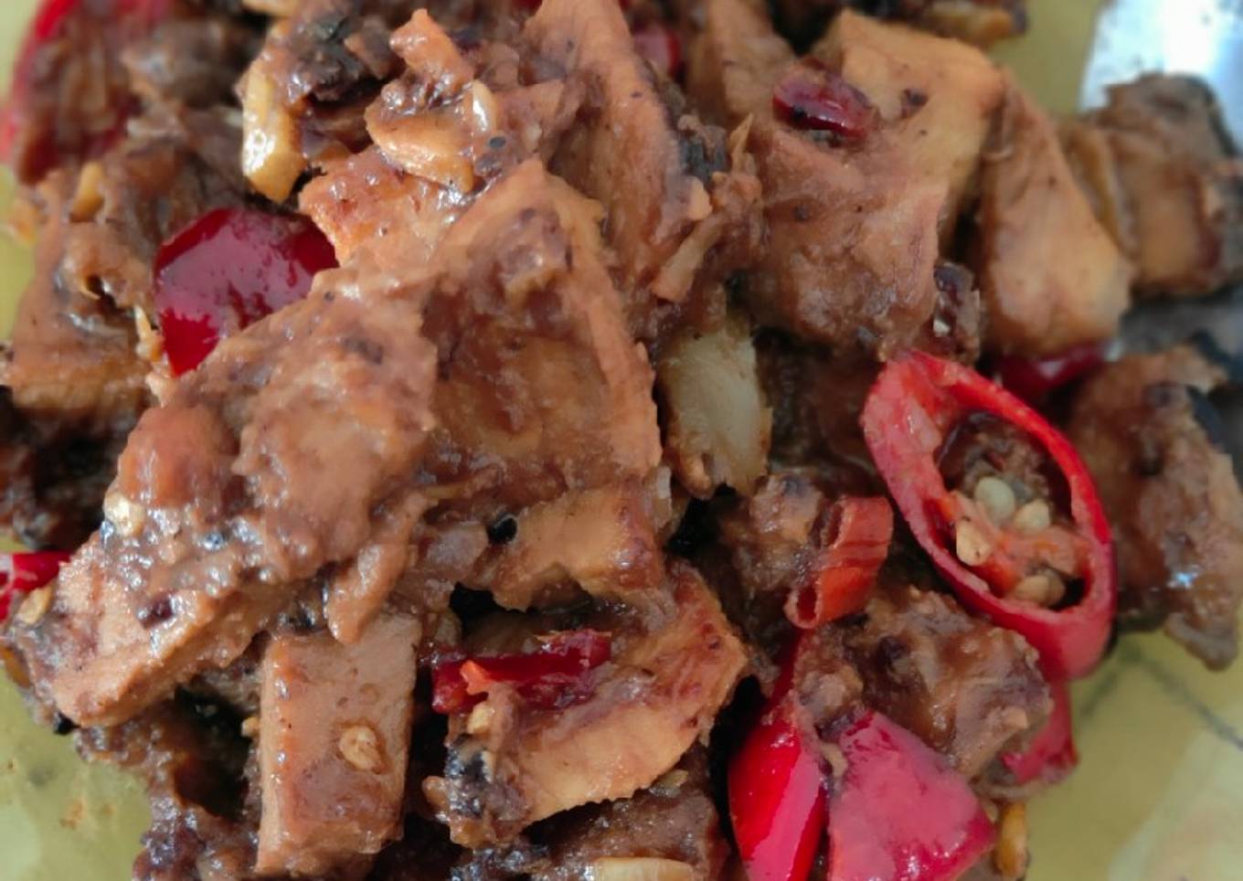 Babi kecap pedas manis kampung