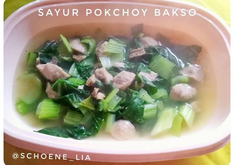 Resep Sayur Pokchoy Bakso, Lezat Sekali