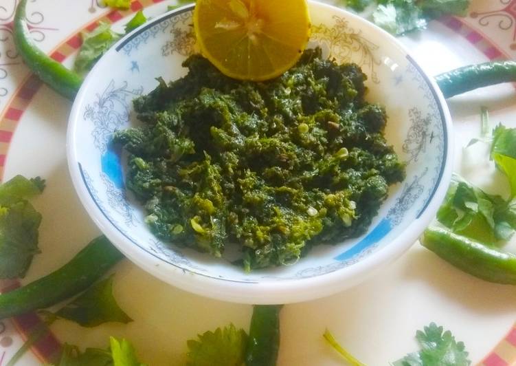 Steps to Prepare Any-night-of-the-week Maharashtrian green chilli Thecha