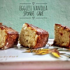 A picture of Eggless Vanilla Sponge Cake.