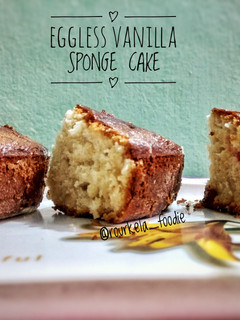 A picture of Eggless Vanilla Sponge Cake.