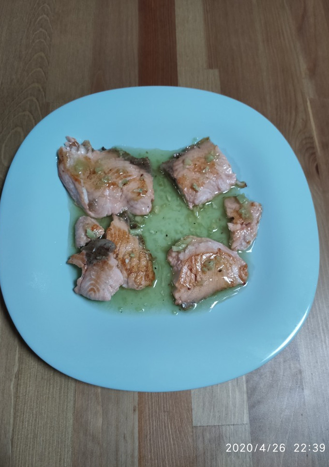 Una foto de Salmón a la miel&limón