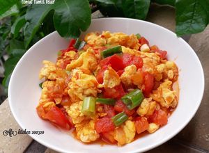 Foto resep Fānqié chǎo jīdàn(tomat tumis telur)chinese food
