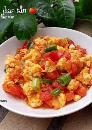 Foto resep Fānqié chǎo jīdàn(tomat tumis telur)chinese food