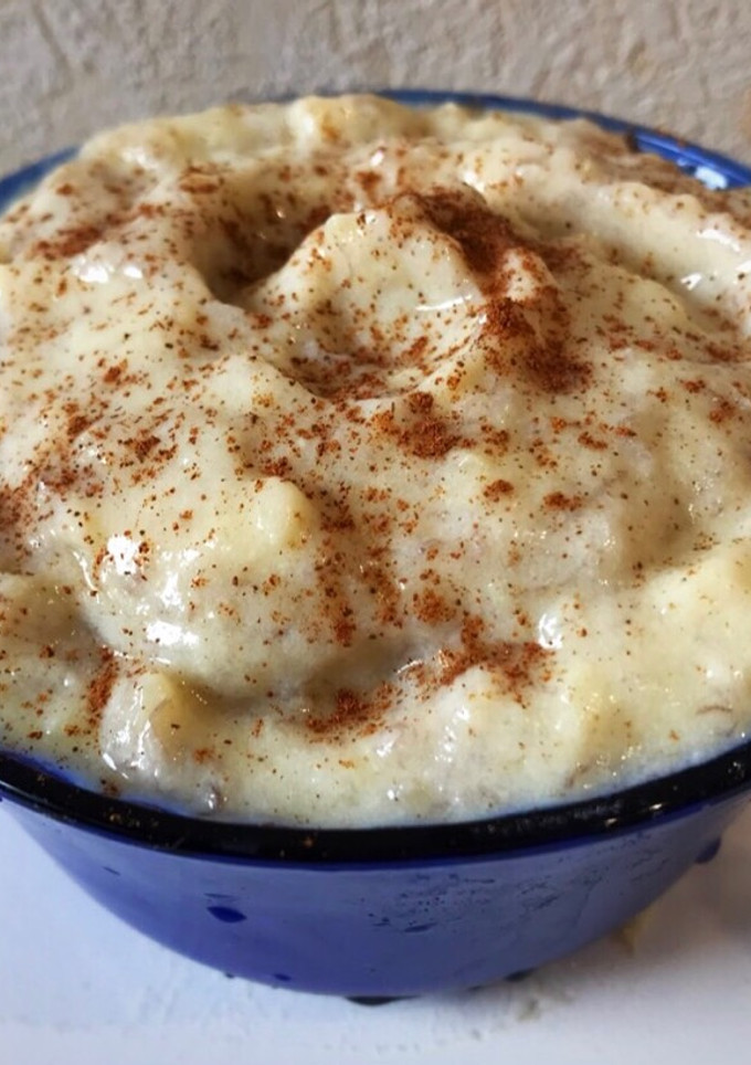 Una foto de Crema de banana light y saludable sin azúcar. Receta original de Geri