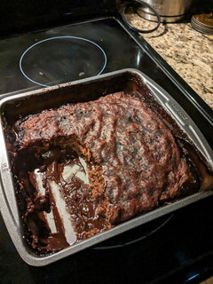 A picture of Brownie Pudding.