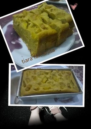 Foto resep Bolu ubi kuning nan legit with pisang saba