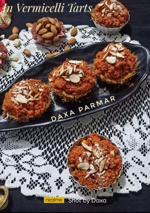 A picture of Carrot Halwa In Vermicelli Tarts.