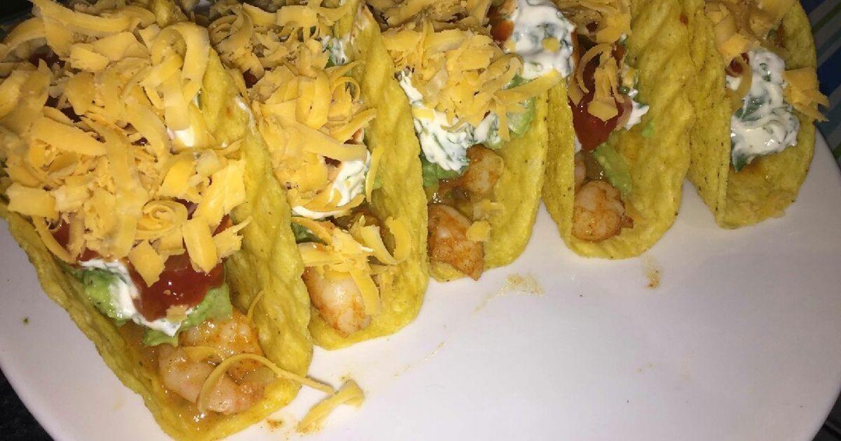 Resep Shrimp tacos with home-made guacamole and fresh cream sauce - foto hasil masakan Resep Shrimp tacos with home-made guacamole and fresh cream sauce - foto hasil masakan