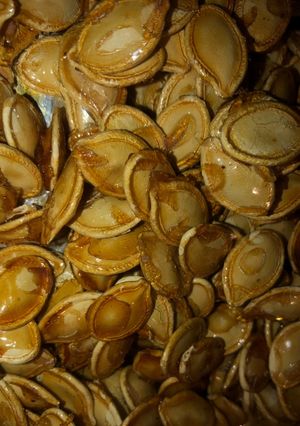 A picture of Honey brown sugar toasted pumpkin seeds.