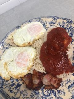 Una foto de Arroz a la cubana con huevo