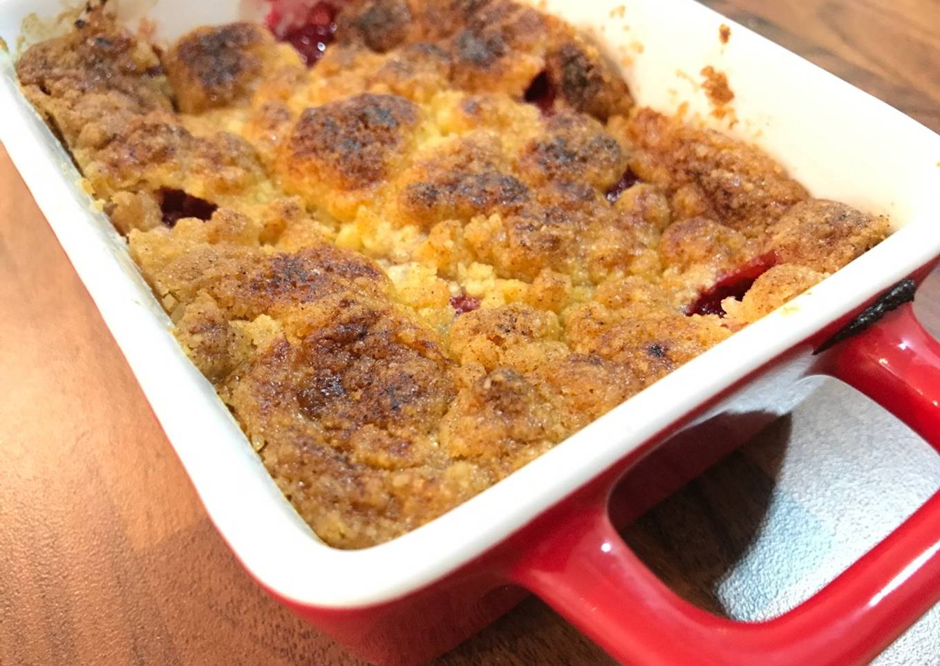 Pear, Banana & Raspberries Crumble