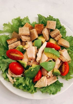 Hình của món Eatclean salad ức gà.