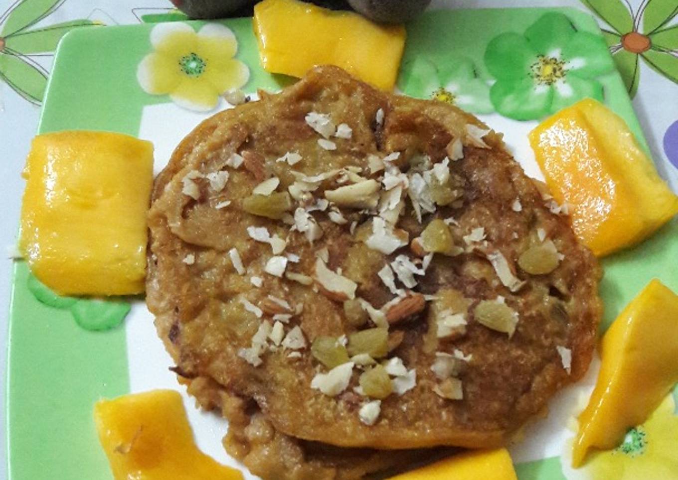 Mango Atta oats pan cake