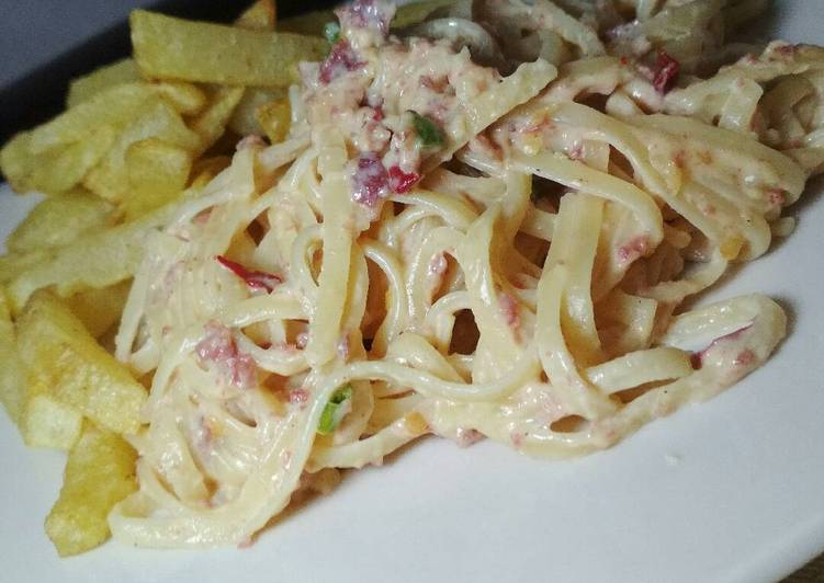 Bahan Membuat Fettuccine carbonara simple yang mudah